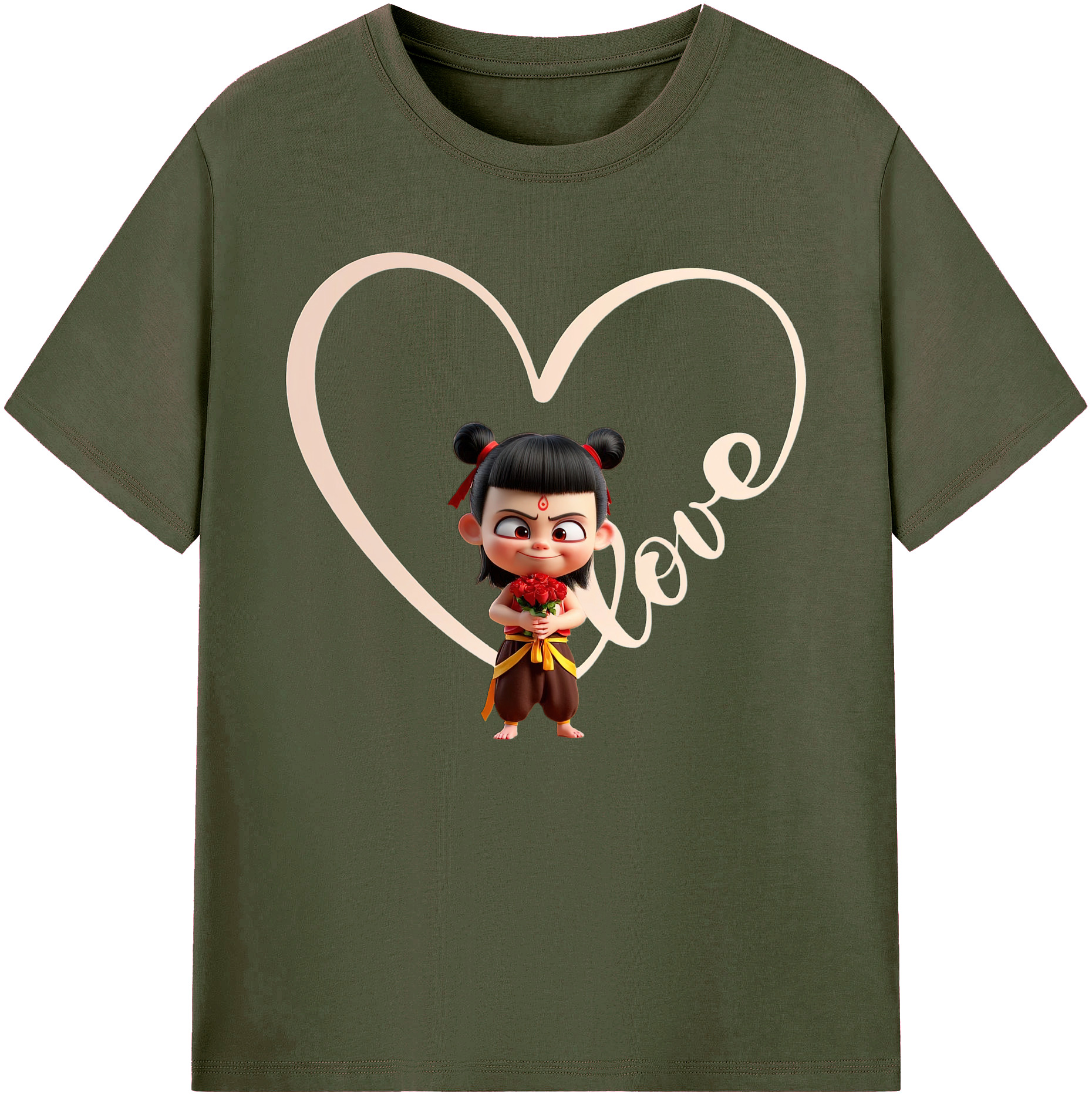 （画像用） Ne Zha 2 ナタ 魔童の大暴れ 綿100％ メンズ半袖Tシャツ｜肌触りやわらか＆通気性